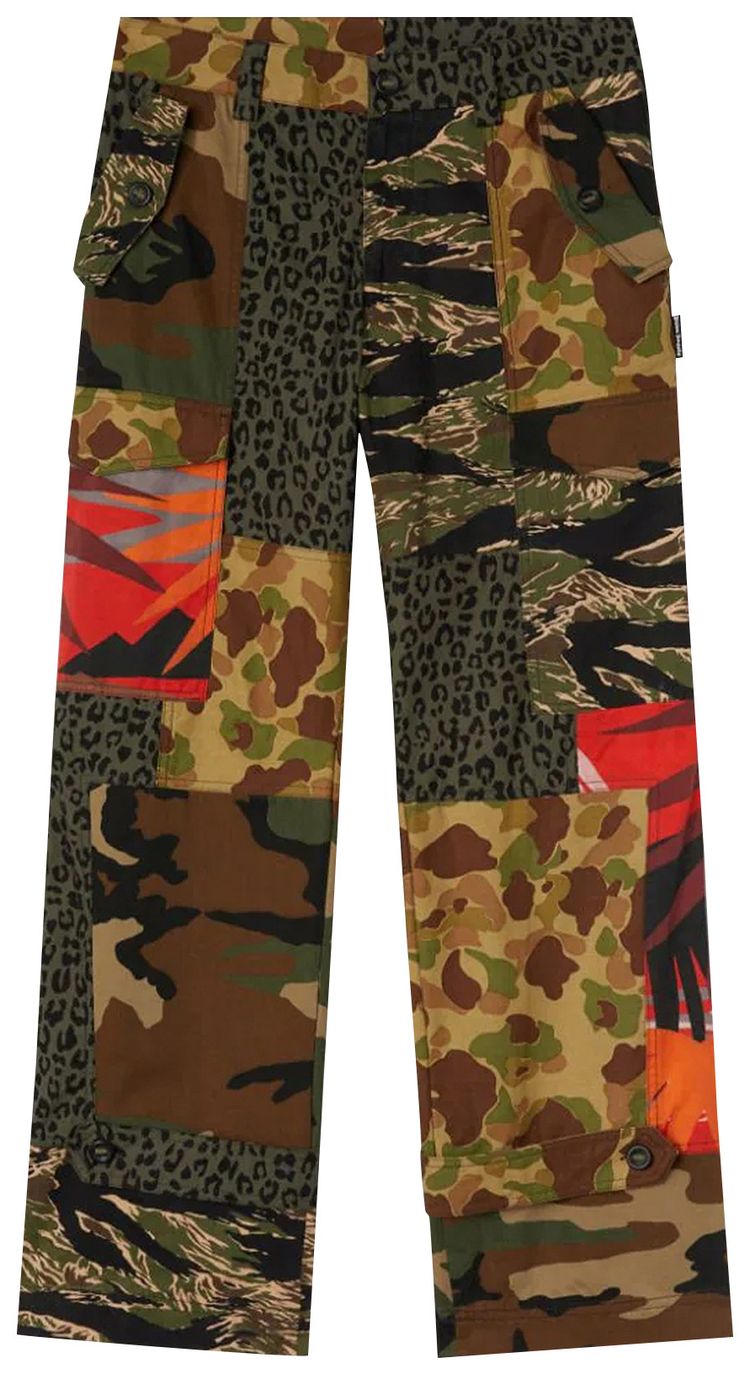 Palm Angels Mixed Fabric Cargo Pants Military Black