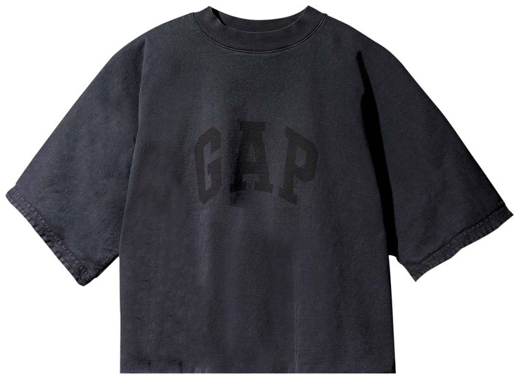 Yeezy Gap Engineered by Balenciaga Cropped Dove No Seam Tee Washed Black