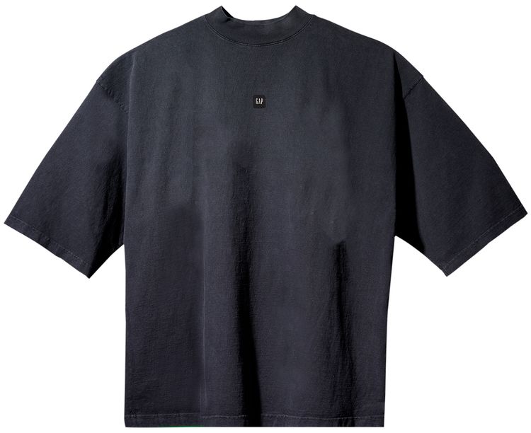Yeezy Gap Engineered by Balenciaga Logo 34 Sleeve Tee Washed Black