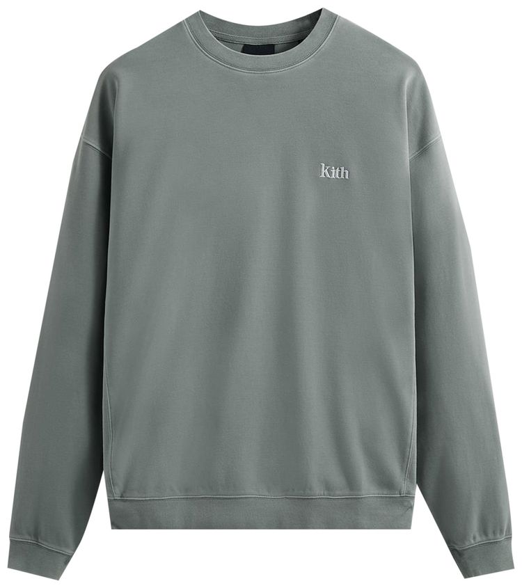 Kith Crystal Wash Interlock Vintage Crewneck Light Indigo
