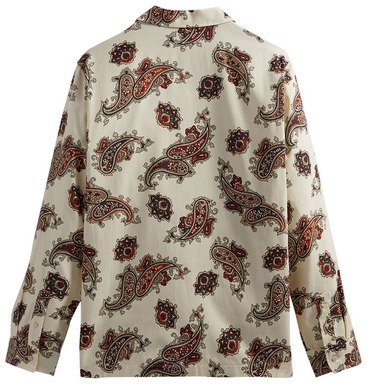 Kith Printed Long Sleeve Thompson Camp Collar Shirt Silk Paisley