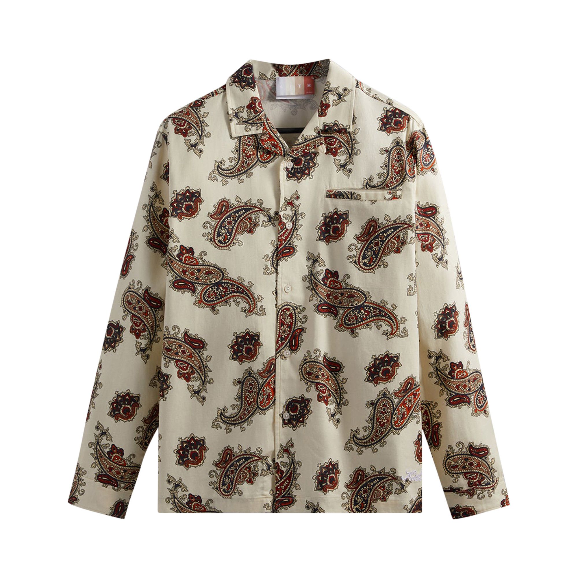 Buy Kith Printed Long-Sleeve Thompson Camp Collar Shirt 'Silk