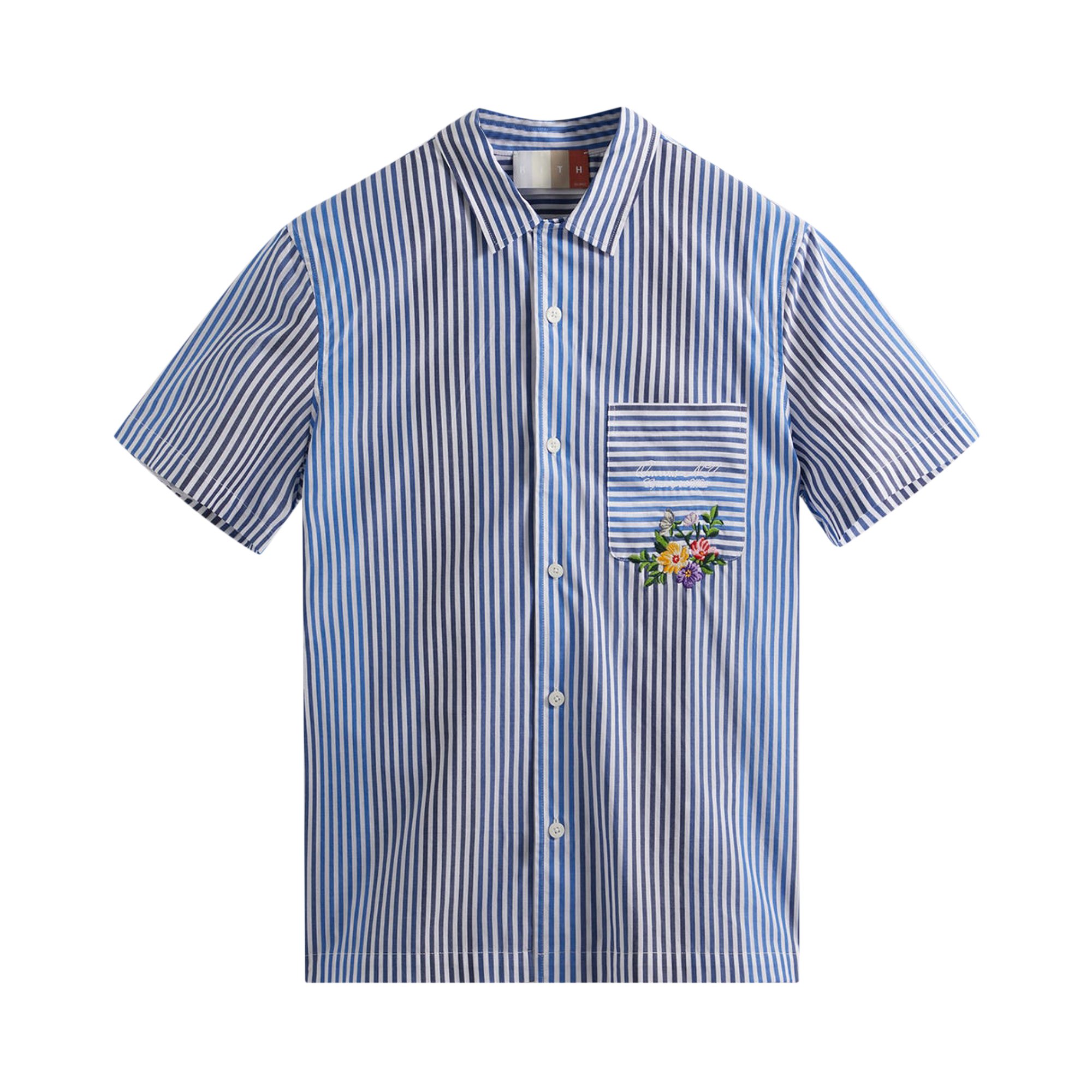 Buy Kith Variegated Striped Poplin Thompson Camp Collar Shirt ...