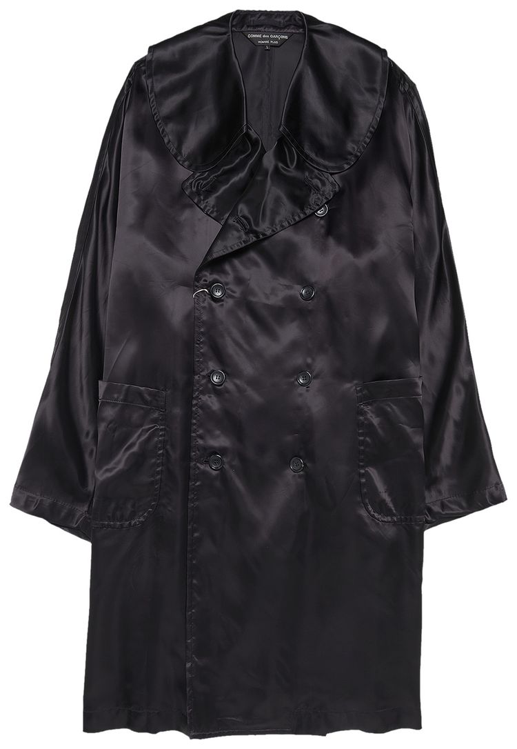 Comme des Garcons Homme Plus Satin Skull Print Coat Black