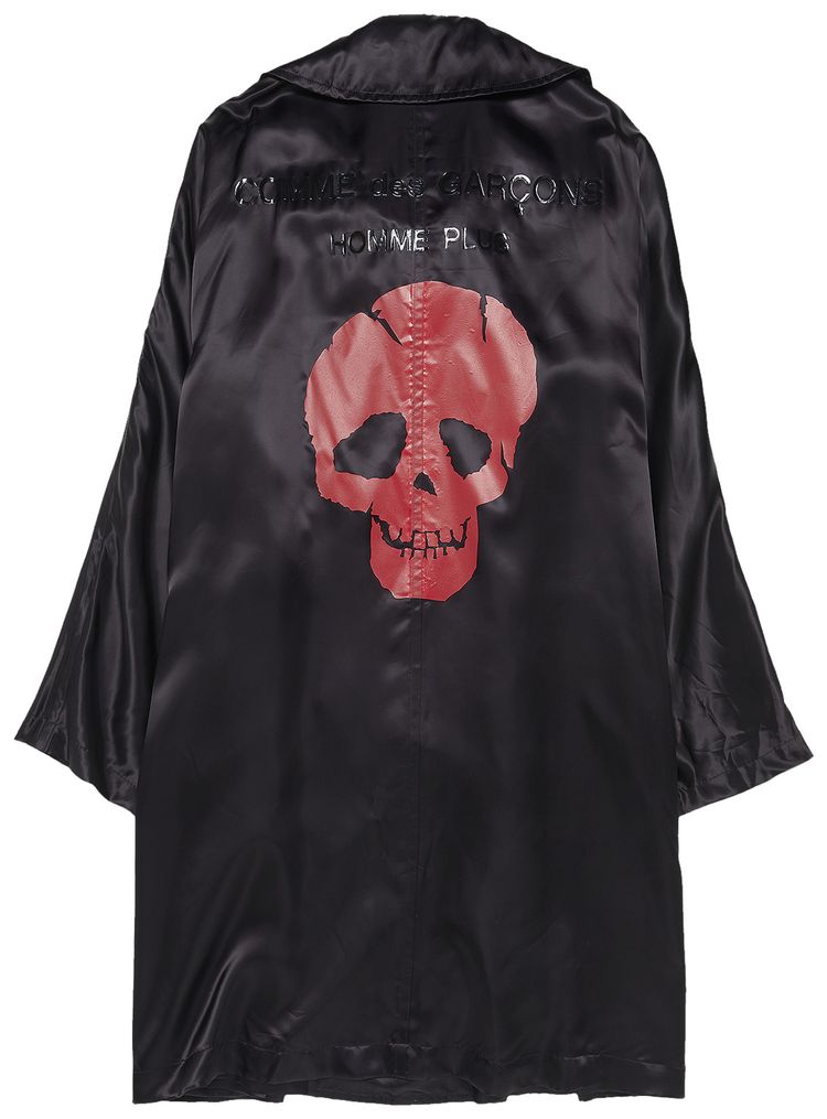Comme des Garcons Homme Plus Satin Skull Print Coat Black