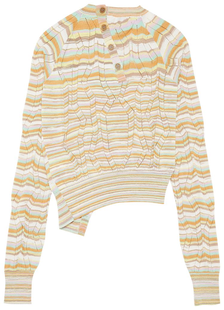 Kiko Kostadinov Shelly Asymmetric Cardigan Sand Dune Space Dye