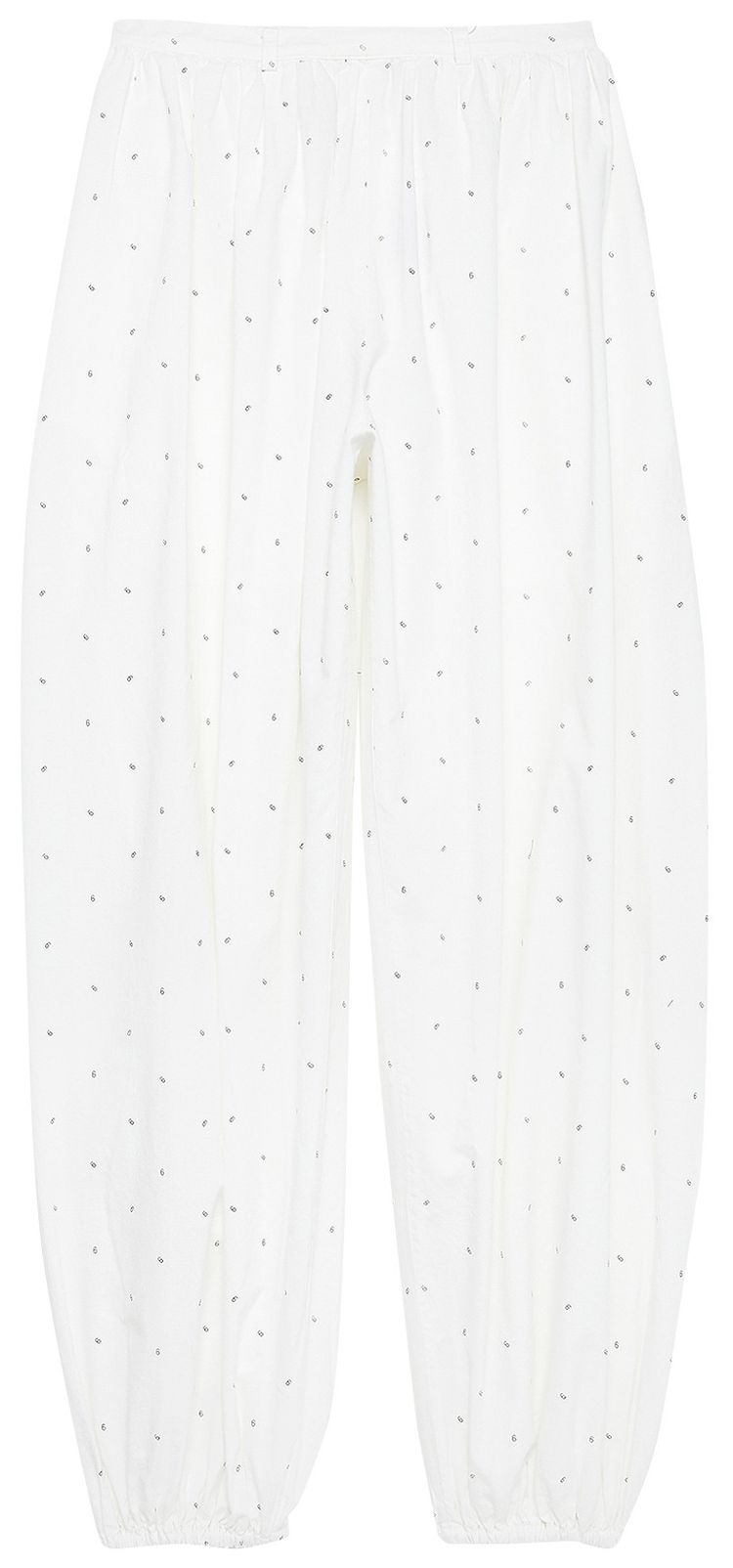 MM6 Maison Margiela Logo Printed Balloon Pants White