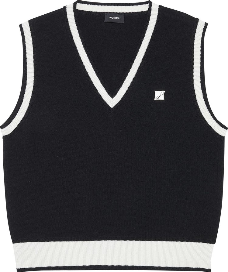 We11done Logo Metal Detail Knit Vest 'Black'