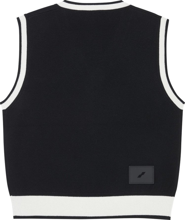 We11done Logo Metal Detail Knit Vest Black