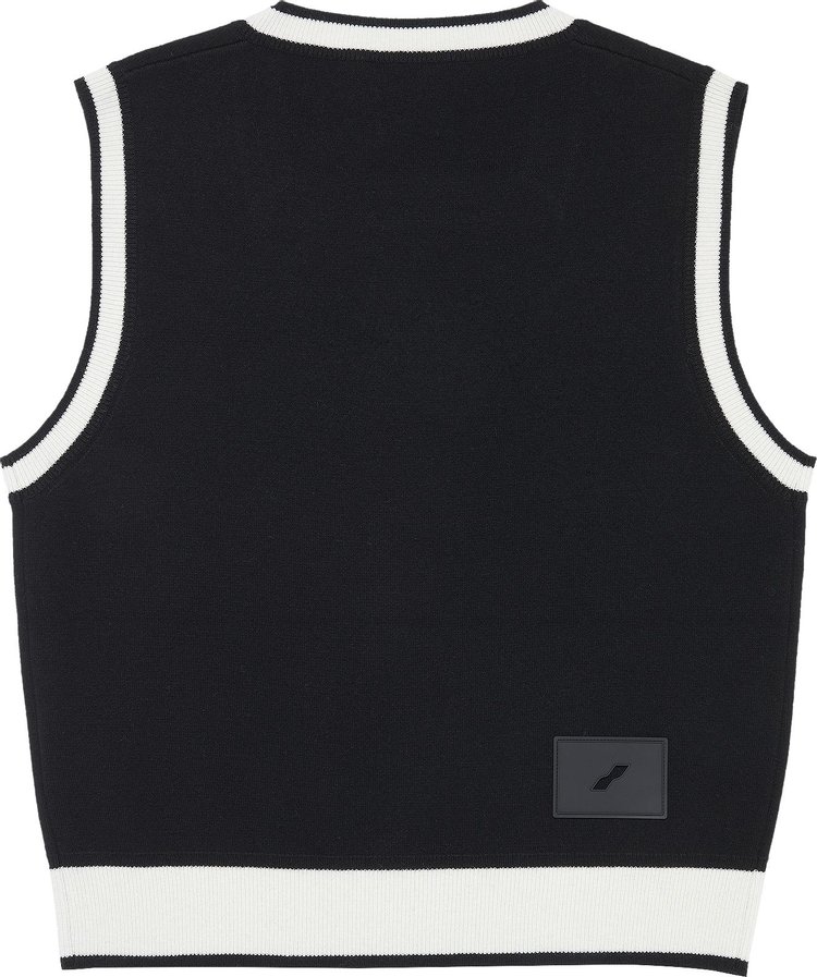 We11done Logo Patched Square Neck Vest Ivory