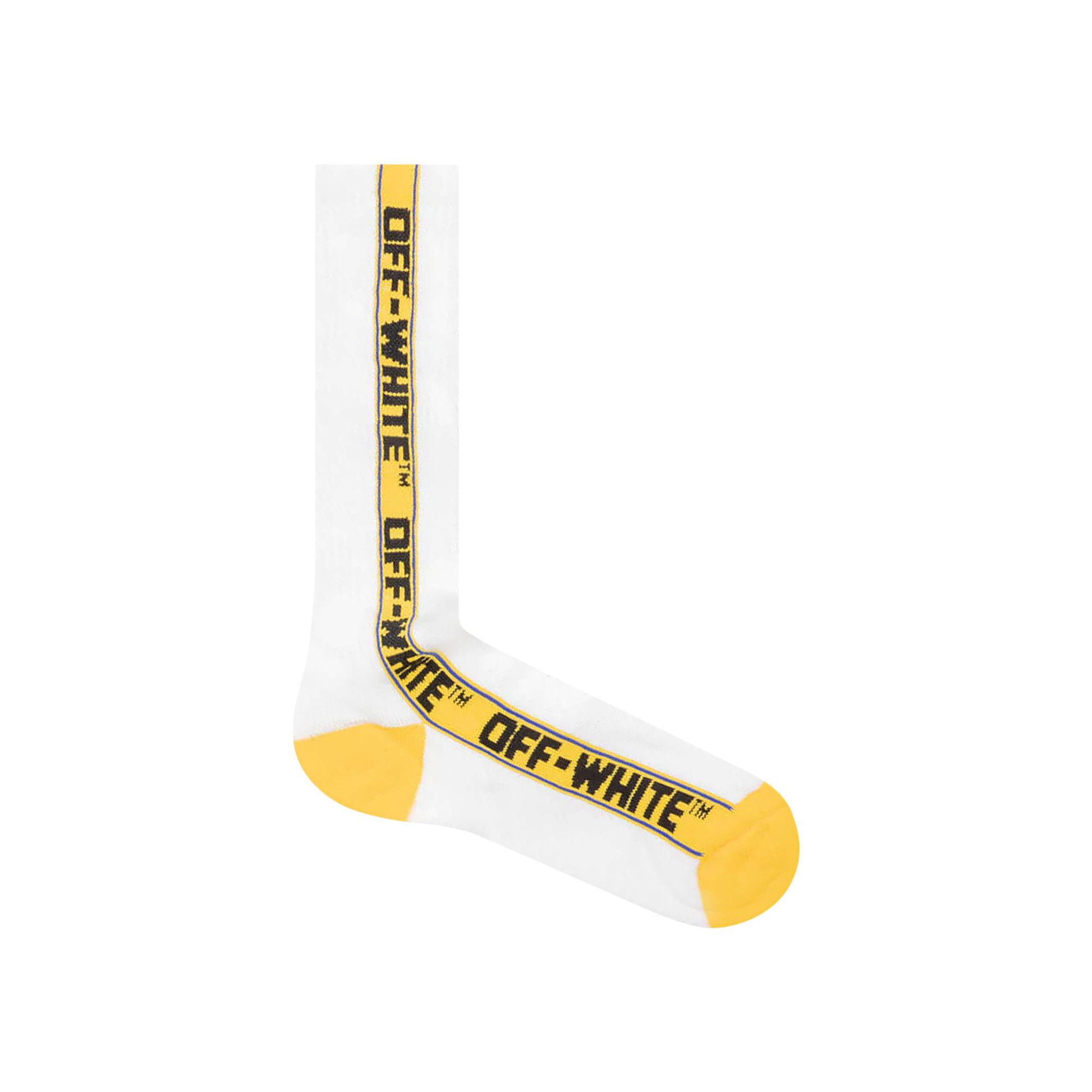 Buy Off White Industrial Belt Socks White Yellow OMRA042S22KNI0030118 GOAT