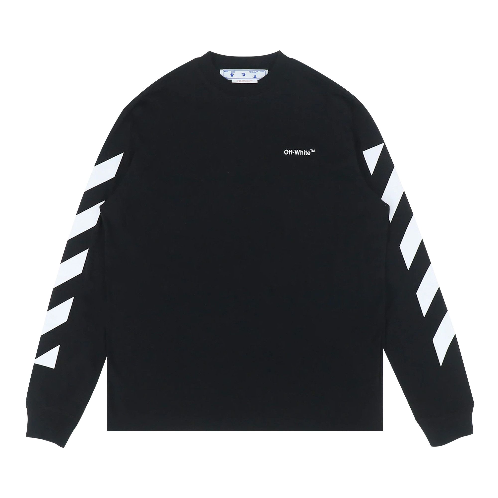 Off White Diag Helvetica Skate Long Sleeve Tee Black White