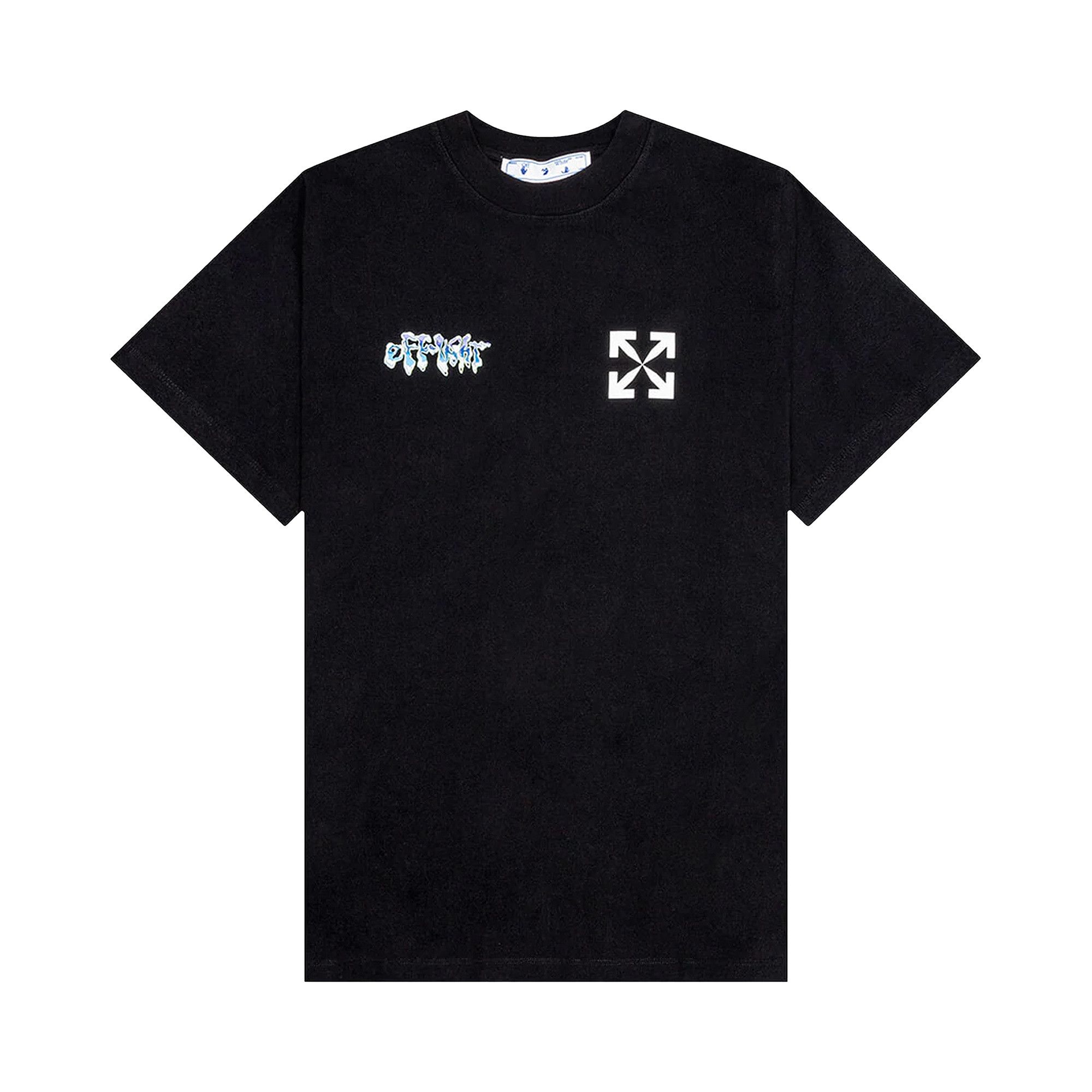 Size l Off White 90 s Liquid Slim Short Sleeve Tee Black White