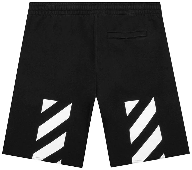 Off White Diag Helvetica Sweatshort BlackWhite