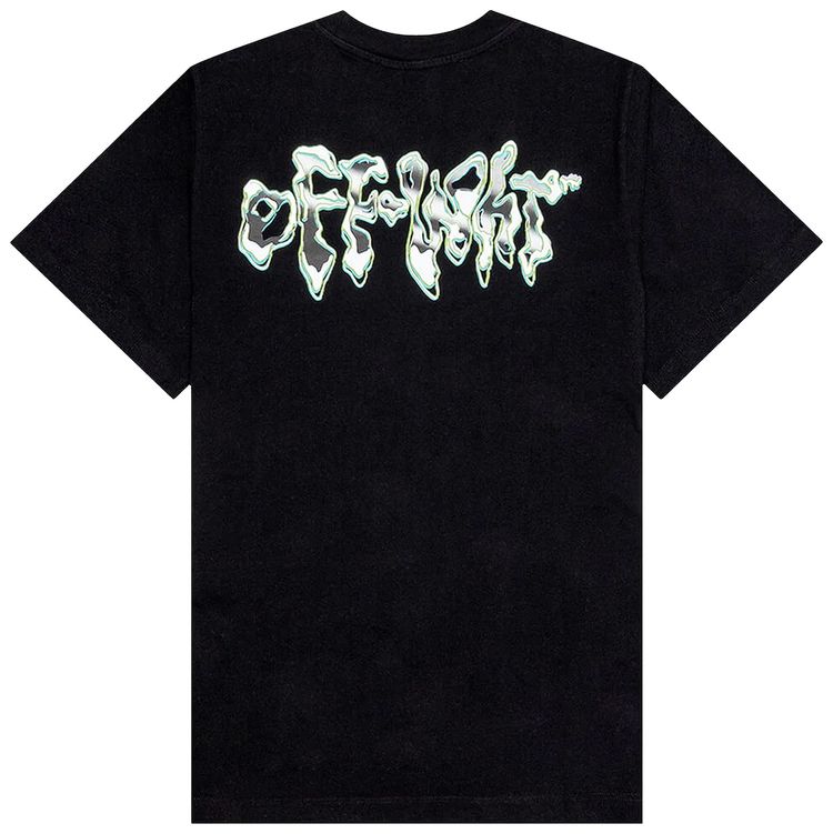 Off White 90s Liquid Slim Short Sleeve Tee BlackWhite