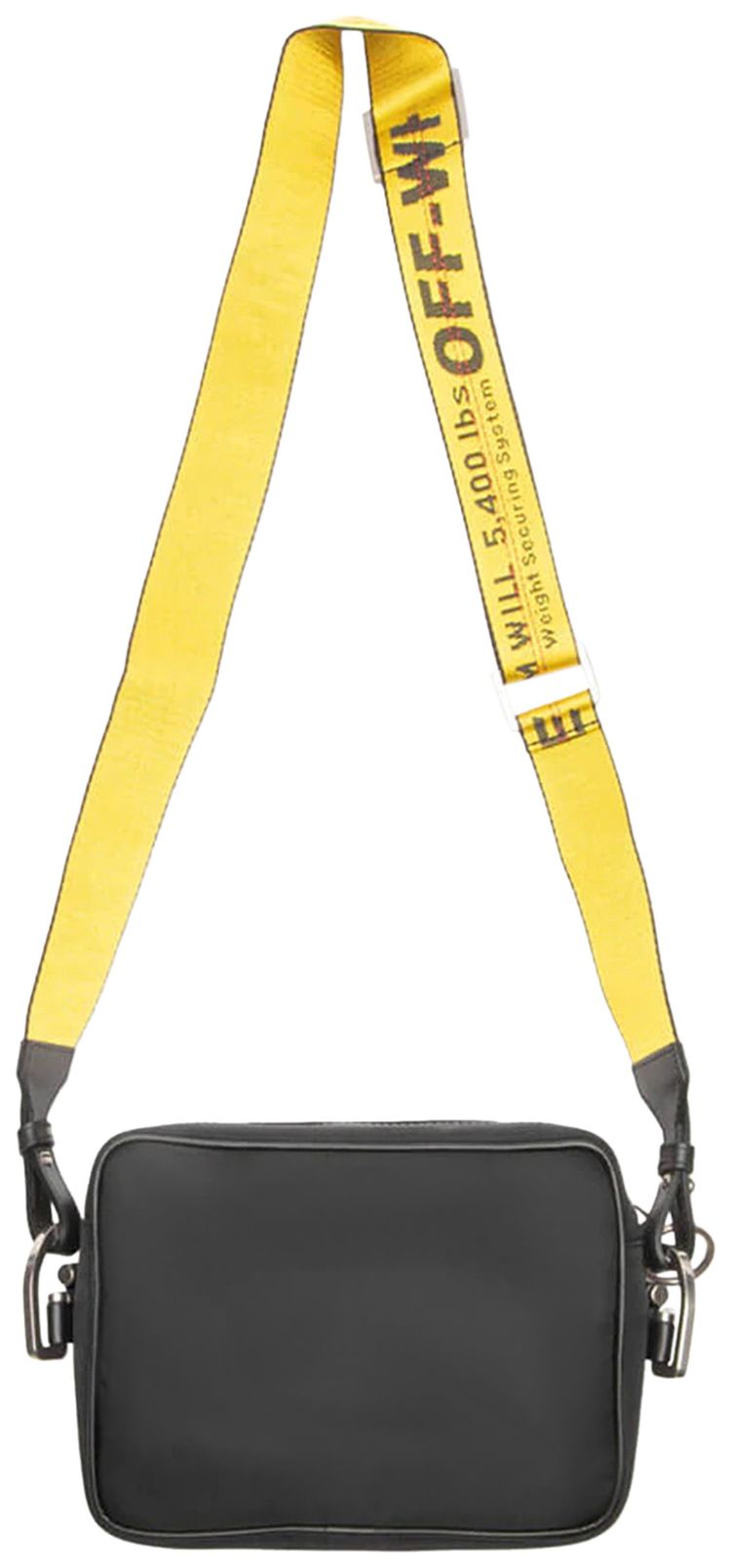 Off White Binder Nylon Small Crossbody BlackWhite