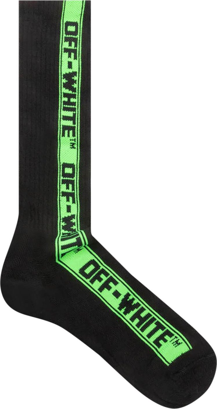 Off-White Fluorescent Industrial Belt Socks 'Black/Green'