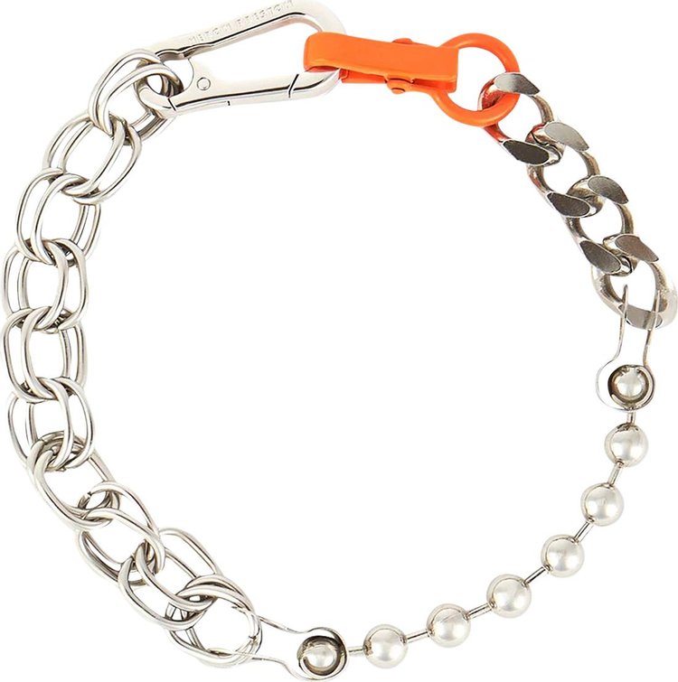 Heron Preston Multichain Necklace 'Silver/Orange'