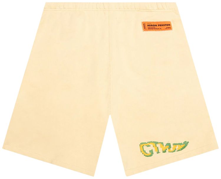 Heron Preston CTNMB Pixel Warp Sweatshorts BeigeGreen