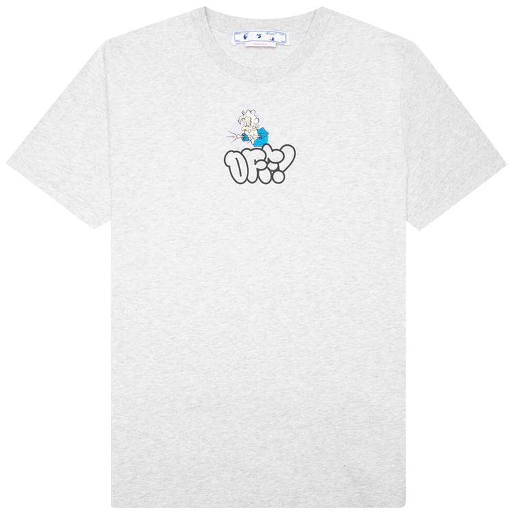 Off White Off Graffiti Slim Short Sleeve Tee Melange Grey