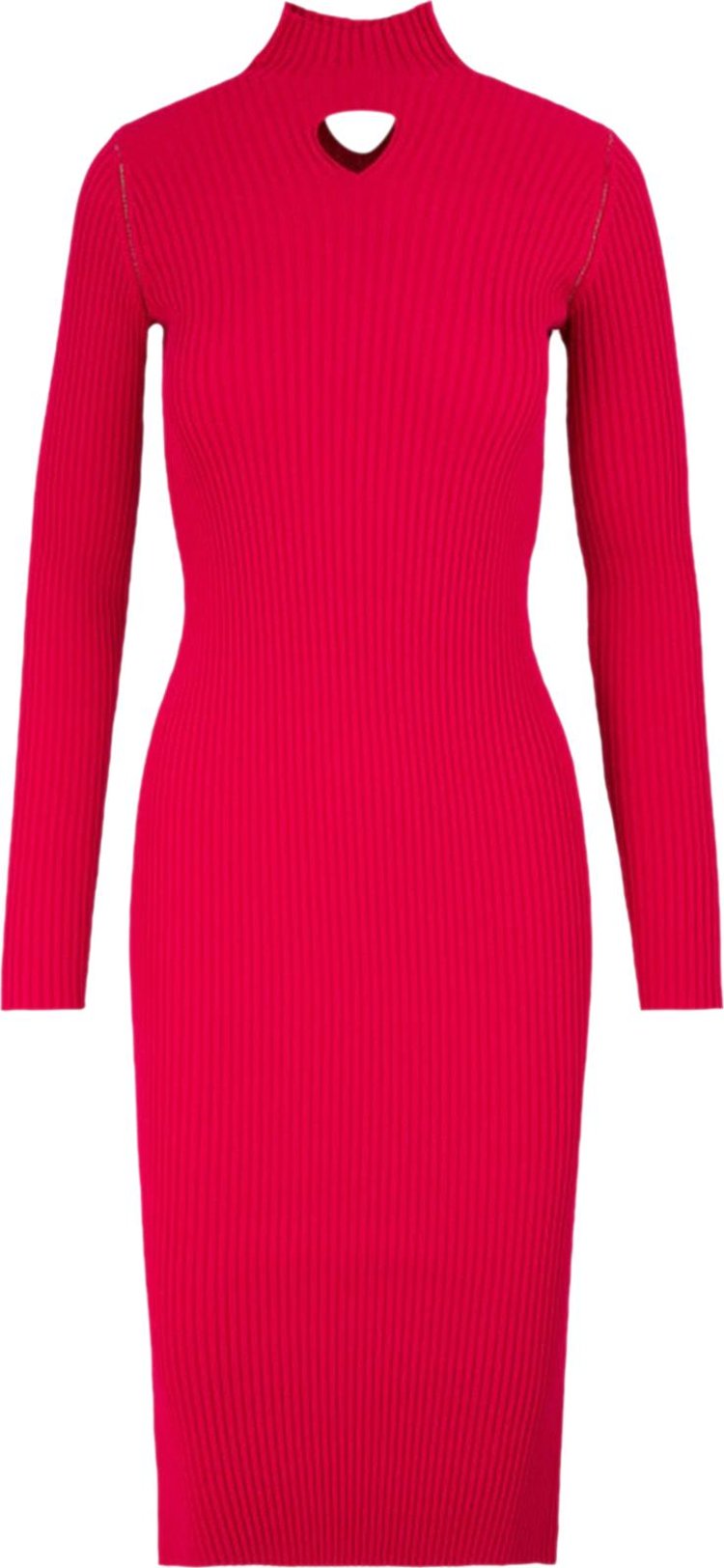 Bottega Veneta Wool Rib Knit Midi Dress 'Valentine'