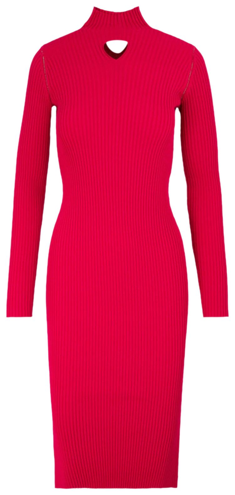 Bottega Veneta Wool Rib Knit Midi Dress Valentine
