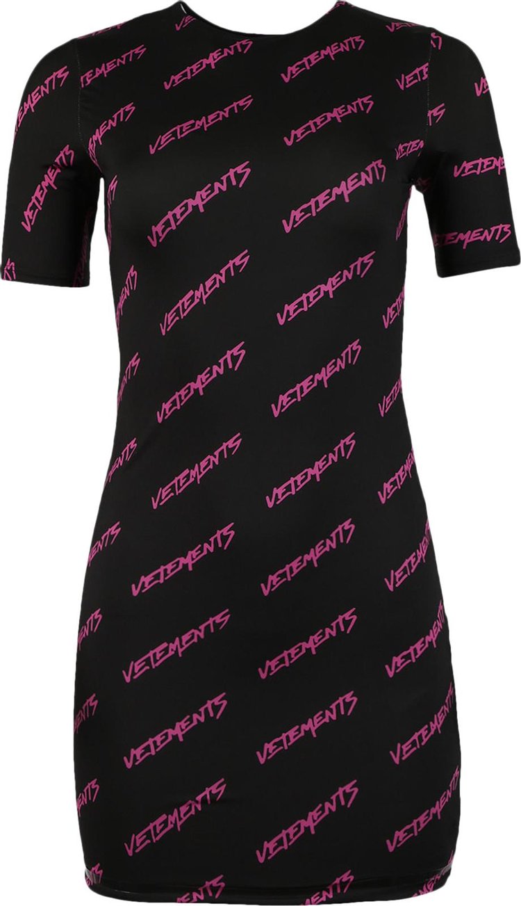 Vetements Fitted Mini T-Shirt Dress 'Black/Pink'