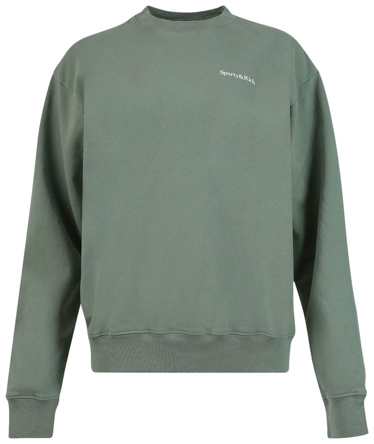 Sporty  Rich Health Is Wealth Crewneck Sea Green
