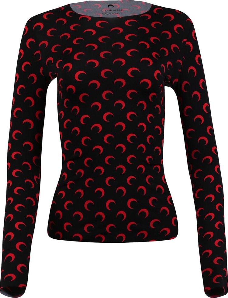 Marine Serre Second Skin Moon Top 'All Over Moon Red'