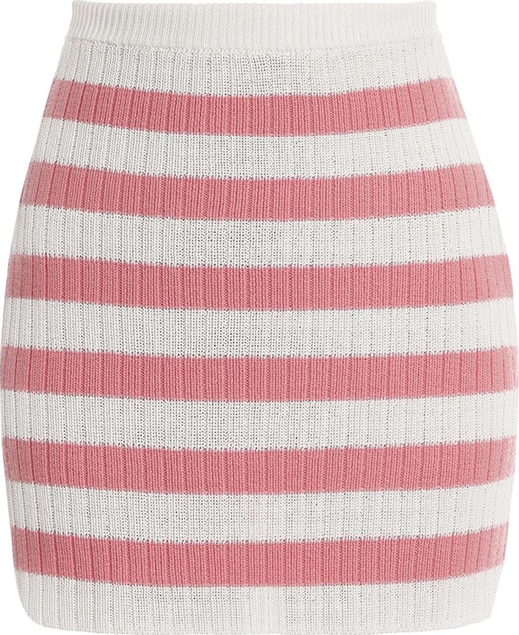 Balmain Short Striped Knitted Skirt 'Pink'