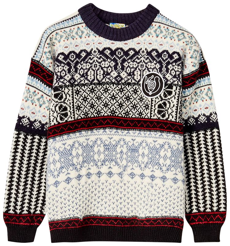 Loewe Eln Patchwork Sweater BlueMulticolor