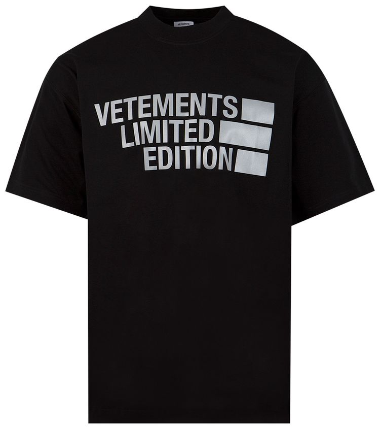 Vetements Big Logo Limited Edition T Shirt BlackSilver