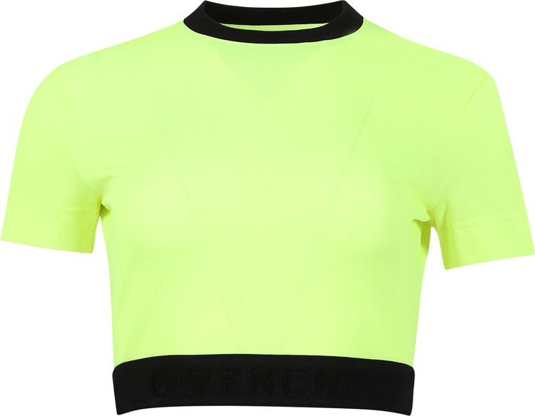 Givenchy Crop Top With Elastic Jacquard 'Fluo Yellow'