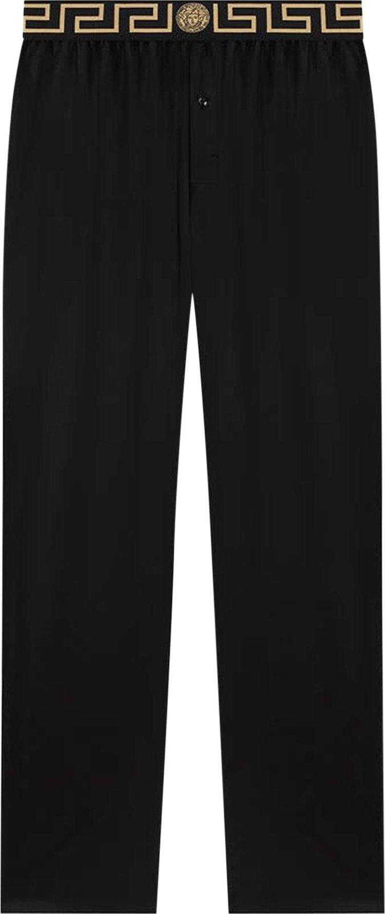Versace Greca Border Silk Pyjama Trousers 'Black'