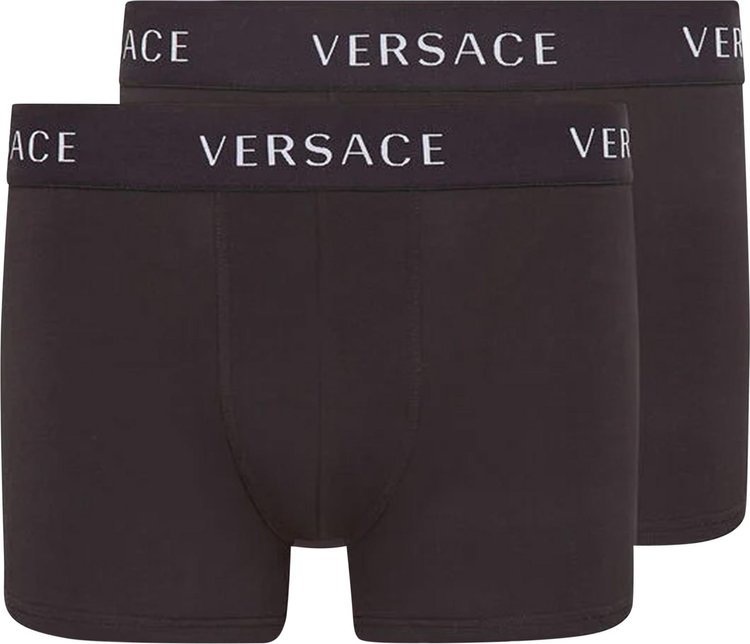 Buy Versace Logo Trunks Bi-Pack 'Black' - AU04021 AC00058 A1A8 | GOAT