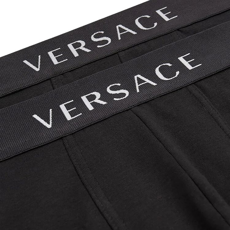Versace Logo Trunks Bi Pack Black