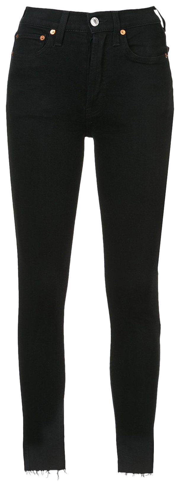 REDONE High Rise Ankle Crop Black