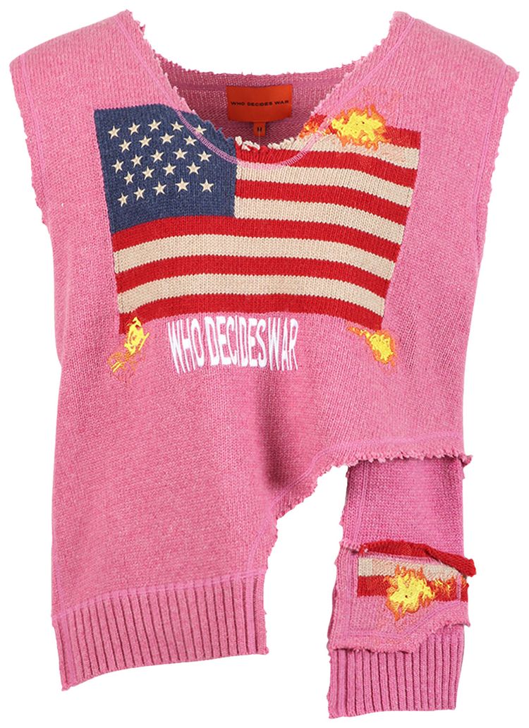 Who Decides War LArdeur Layered Sweater Vest Fuchsia