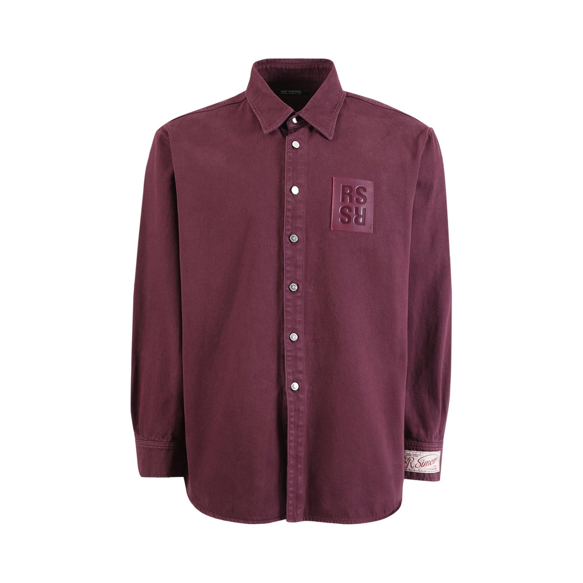 Buy Raf Simons Straight Fit Denim Shirt With Label On Sleeve