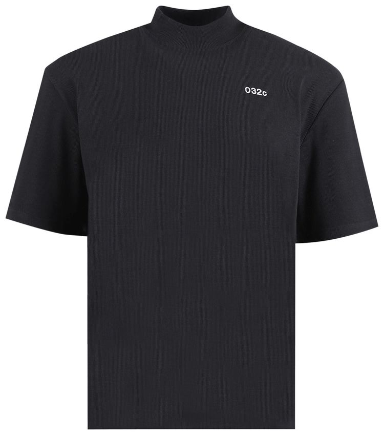 032C Ribbed Short Sleeve Sweater Black