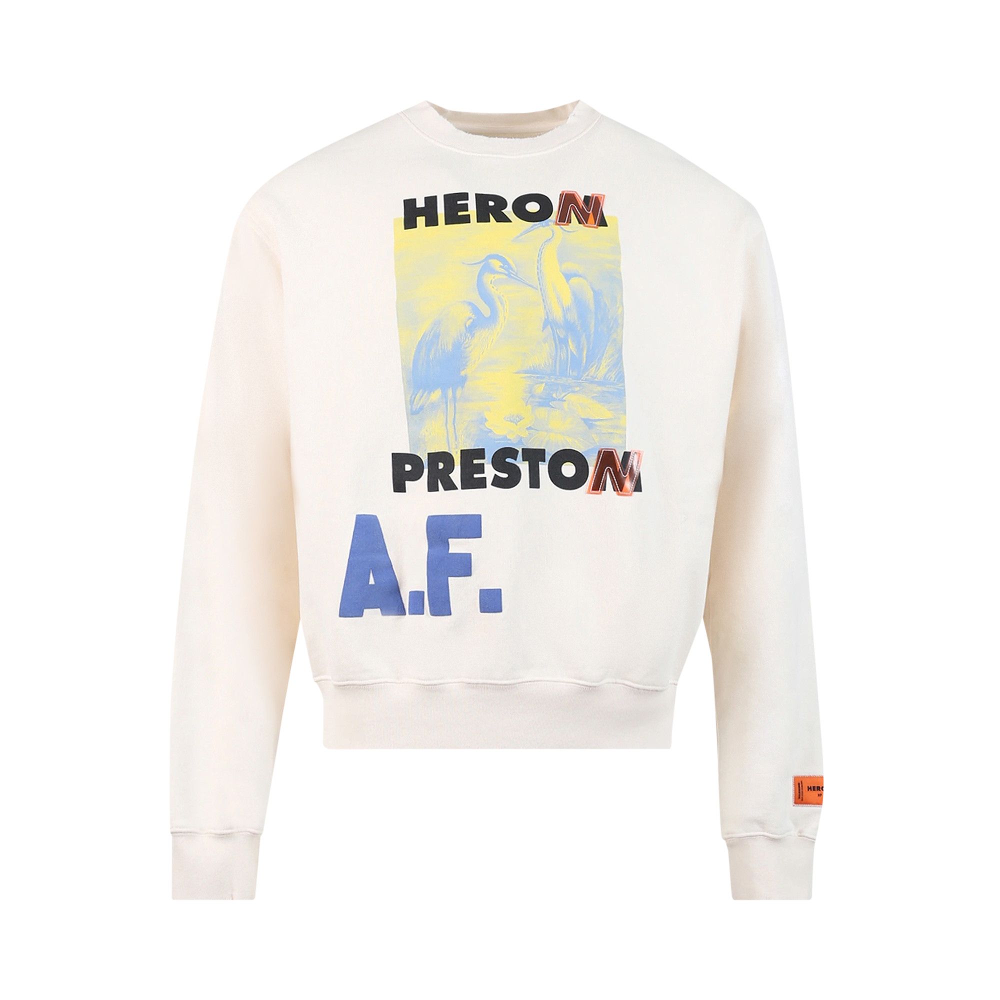 Buy Heron Preston Authorized OS Heron Crewneck Off White HMBA016S22JER0030315 GOAT CA