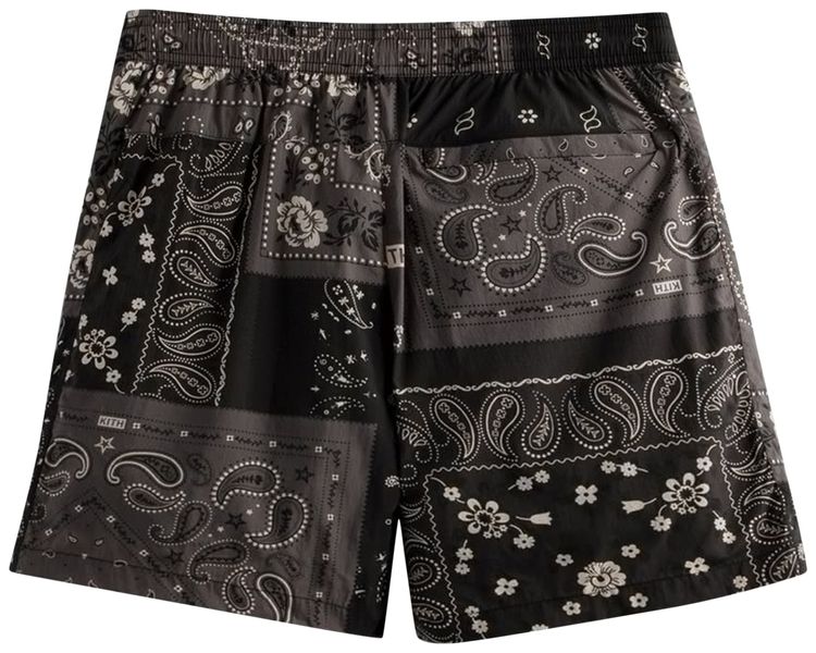 Kith Printed Active Swim Short Deconstructed Bandana Black