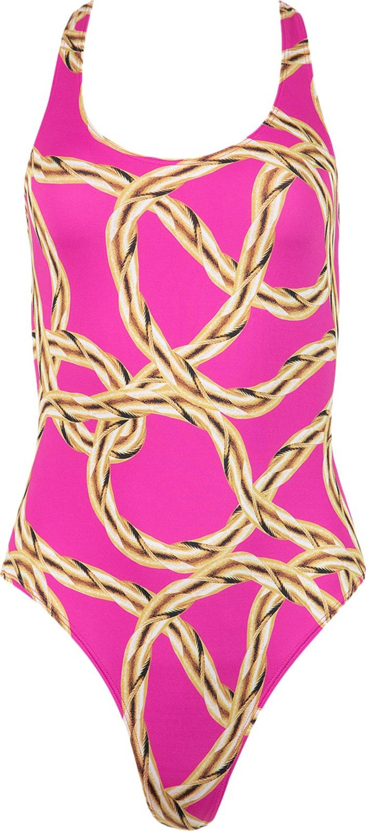 Vetements Gold Chain Open Back Swimsuit 'Hot Pink'