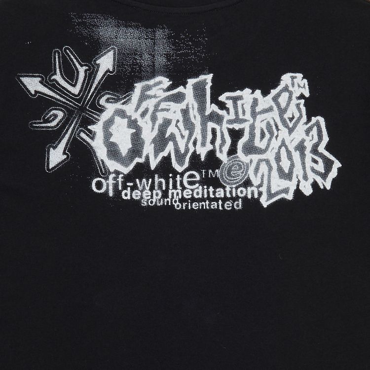 Off White Tribal Type Slim Tee BlackWhite