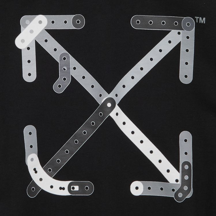 Off White Construction Arrow Reg Hoodie BlackGrey