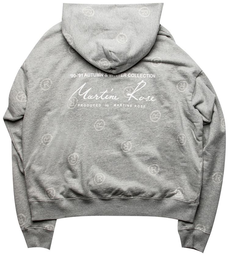 Martine Rose All Over Logo Hoodie Grey