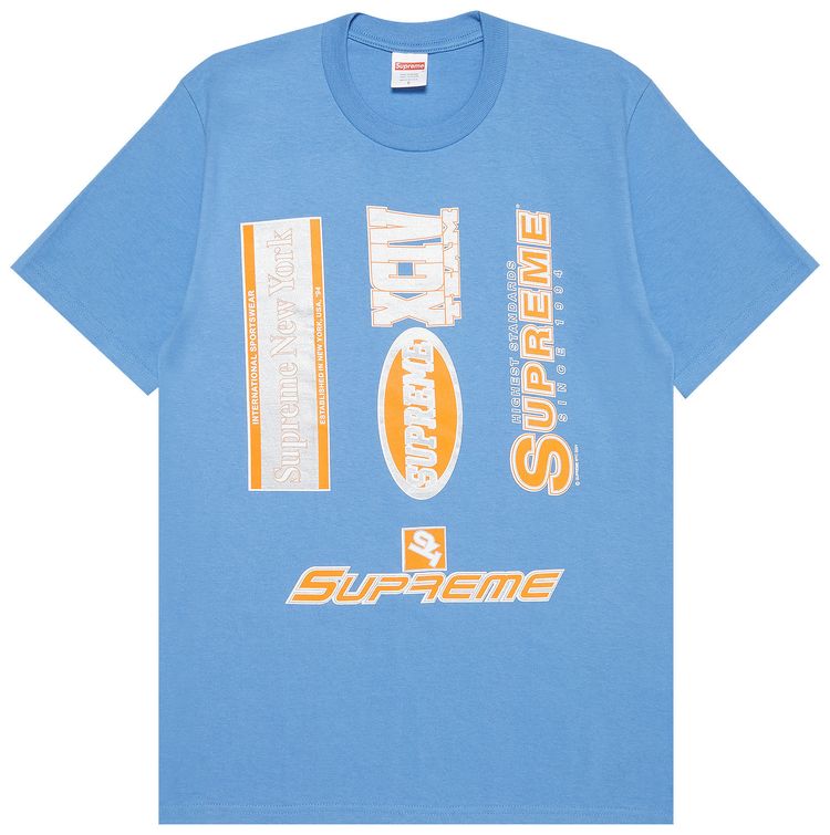 Supreme Multi Logos Tee Dusty Light Royal