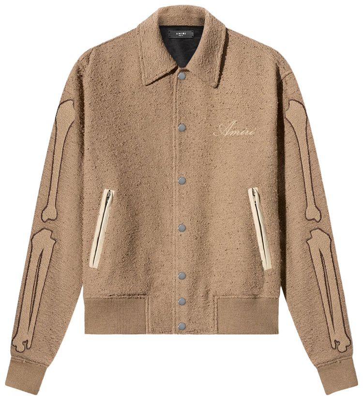 Amiri Bones Varsity Jacket Tan