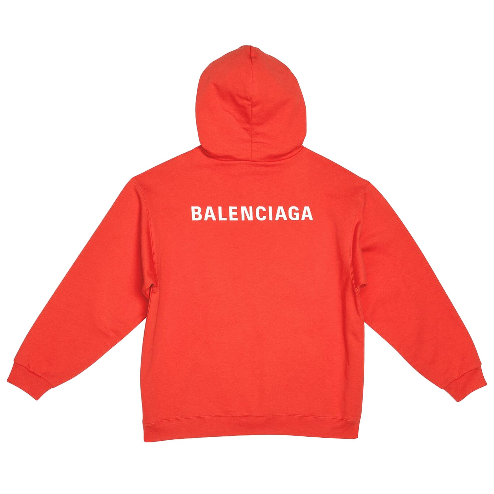Buy Balenciaga Medium Fit Hoodie 'Bright Red/White' - 600583