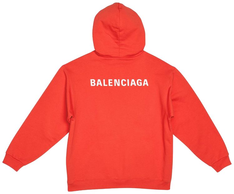 Balenciaga Medium Fit Hoodie Bright RedWhite